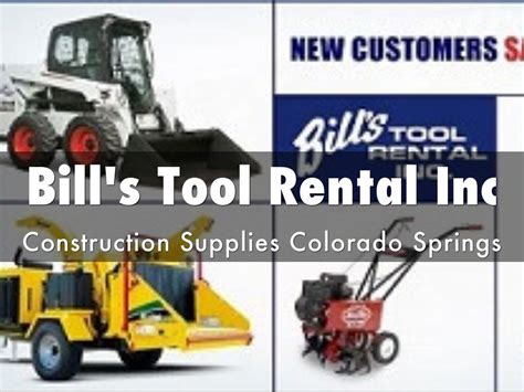 Bills tool rental - Equipment Repair and Service. Many customers own their own equipment and find it cost-effective to utilize Bill’s service division to manage maintenance and repairs. With a growing demand for equipment servicing, Bill’s has expanded its team of mechanics to handle servicing of its own fleet as well as customer equipment.